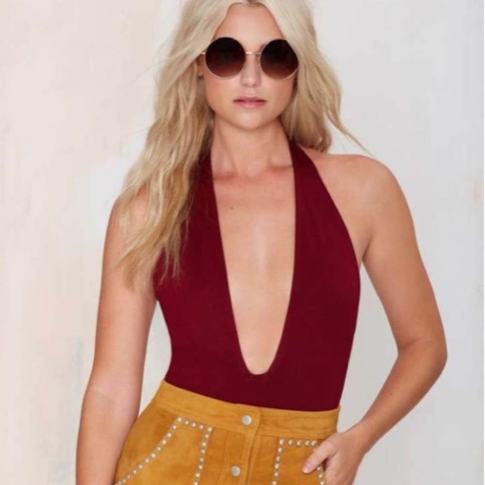 NWT Nasty Girl Deep V thong bodysuit *NEVER WORN*